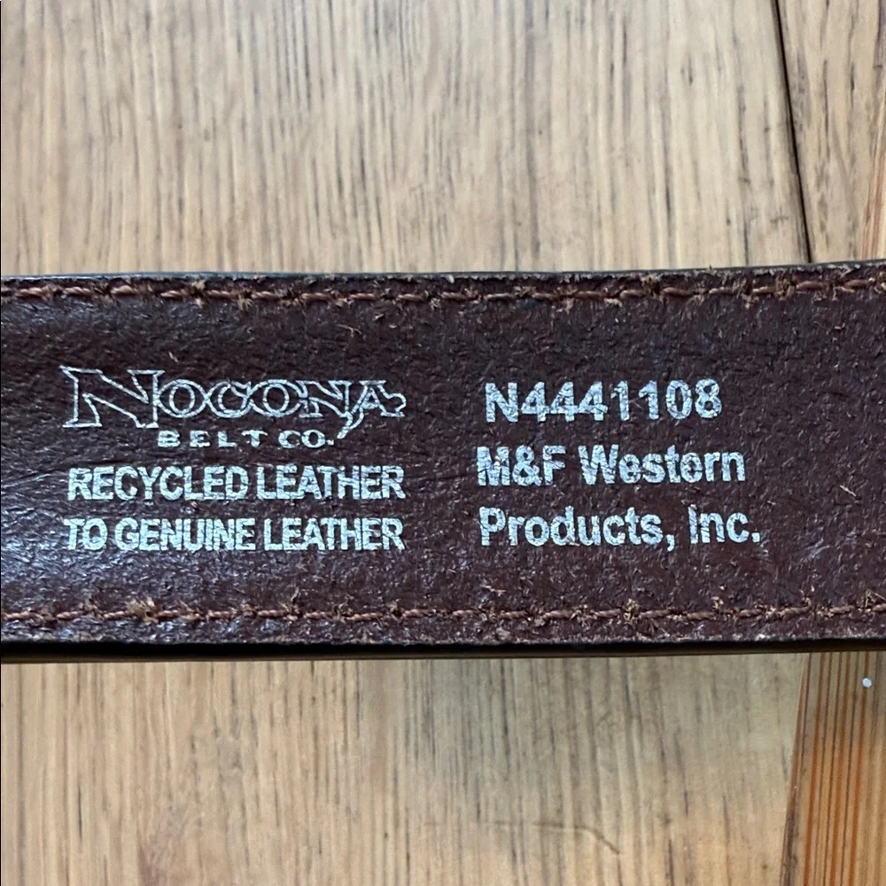 Brown Leather Belt with Silver Buckle